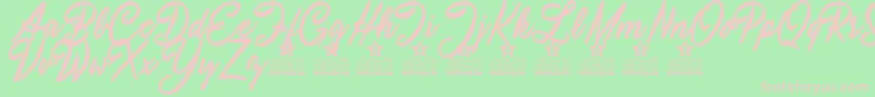 Atmospherica Personal Use Font – Pink Fonts on Green Background