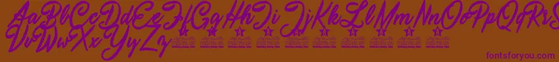 Atmospherica Personal Use Font – Purple Fonts on Brown Background