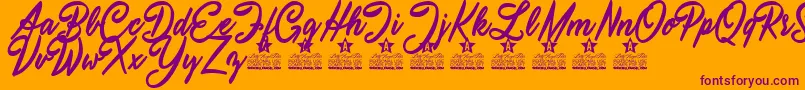 Atmospherica Personal Use Font – Purple Fonts on Orange Background