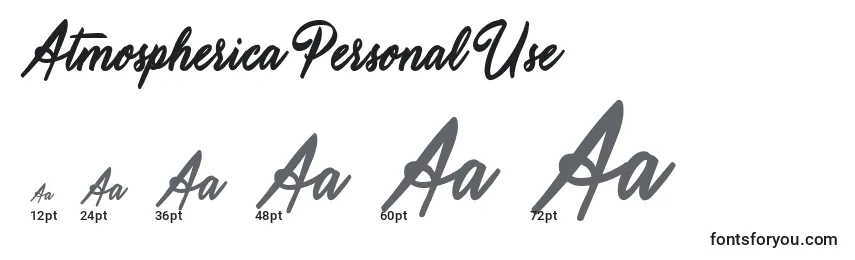 Размеры шрифта Atmospherica Personal Use