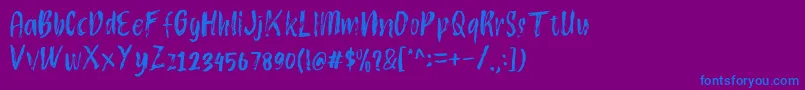 フォントAtokous – 紫色の背景に青い文字