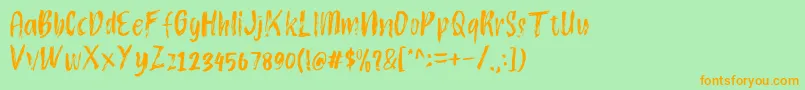 Atokous Font – Orange Fonts on Green Background