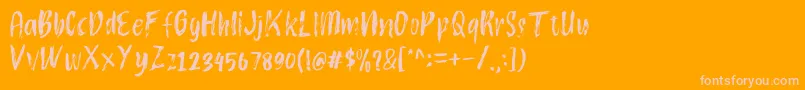 Atokous Font – Pink Fonts on Orange Background