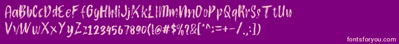 Atokous Font – Pink Fonts on Purple Background