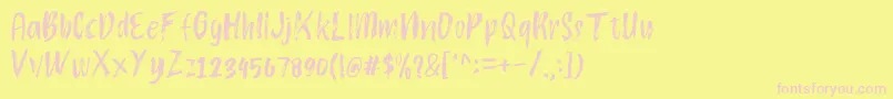 Atokous Font – Pink Fonts on Yellow Background