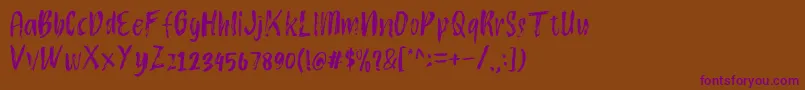 Atokous Font – Purple Fonts on Brown Background