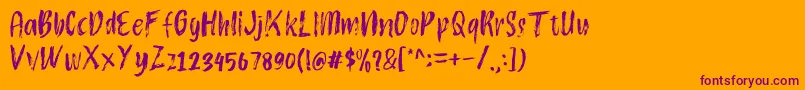 Atokous Font – Purple Fonts on Orange Background