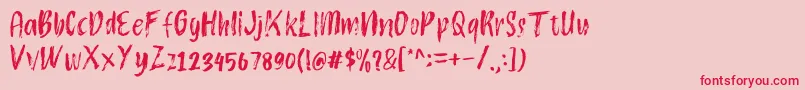 フォントAtokous – ピンクの背景に赤い文字