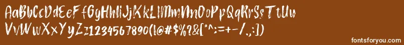 フォントAtokous – 茶色の背景に白い文字