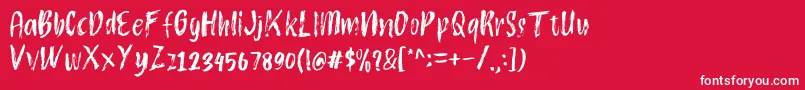 Atokous-Schriftart – Weiße Schriften auf rotem Hintergrund