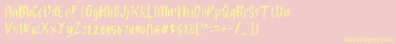 Atokous Font – Yellow Fonts on Pink Background