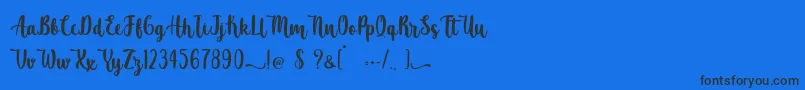Atomic Robusta   Personal Use-Schriftart – Schwarze Schriften auf blauem Hintergrund