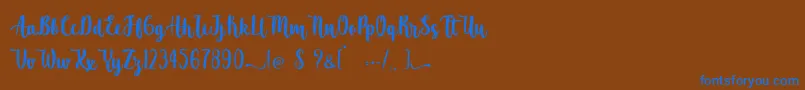 Atomic Robusta   Personal Use Font – Blue Fonts on Brown Background