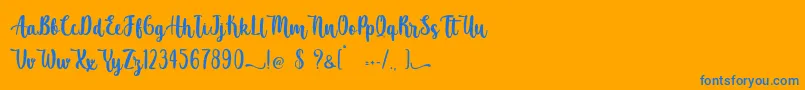 Шрифт Atomic Robusta   Personal Use – синие шрифты на оранжевом фоне