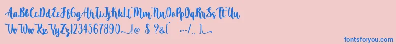 Atomic Robusta   Personal Use Font – Blue Fonts on Pink Background