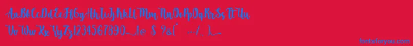 Atomic Robusta   Personal Use Font – Blue Fonts on Red Background