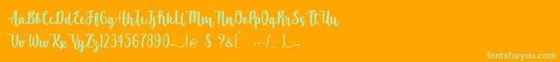 Atomic Robusta   Personal Use Font – Green Fonts on Orange Background