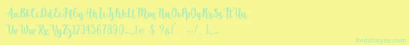 Atomic Robusta   Personal Use Font – Green Fonts on Yellow Background