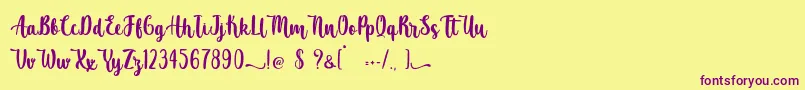 Atomic Robusta   Personal Use Font – Purple Fonts on Yellow Background