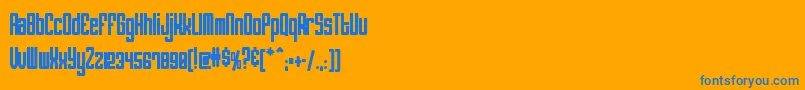 atomic Font – Blue Fonts on Orange Background