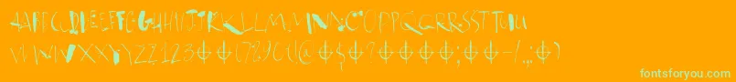 Atonement DEMO Font – Green Fonts on Orange Background