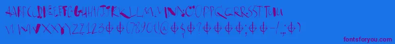 Atonement DEMO Font – Purple Fonts on Blue Background