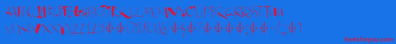 Atonement DEMO Font – Red Fonts on Blue Background