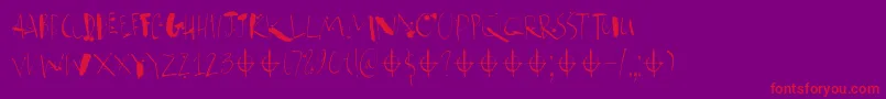 Atonement DEMO Font – Red Fonts on Purple Background