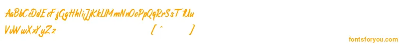 Atrusttacho-Schriftart – Orangefarbene Schriften auf weißem Hintergrund