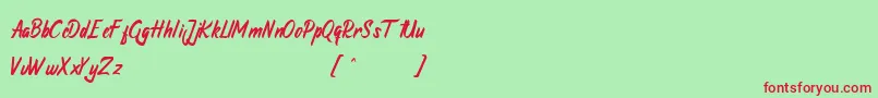 Atrusttacho Font – Red Fonts on Green Background