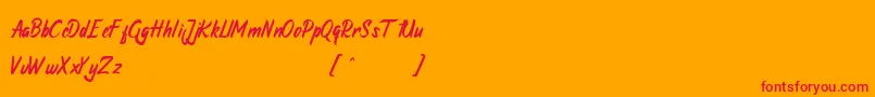 Atrusttacho-Schriftart – Rote Schriften auf orangefarbenem Hintergrund