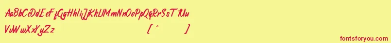 Atrusttacho Font – Red Fonts on Yellow Background