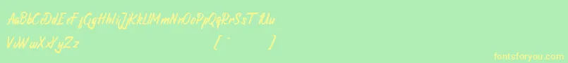 Atrusttacho Font – Yellow Fonts on Green Background