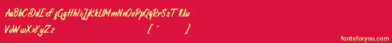 Atrusttacho Font – Yellow Fonts on Red Background