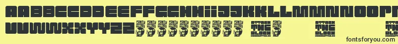 Attack the Block Font – Black Fonts on Yellow Background