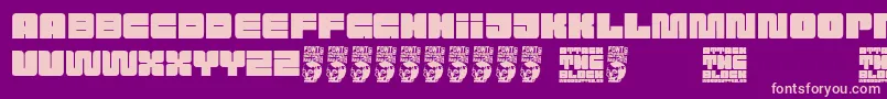 Attack the Block Font – Pink Fonts on Purple Background