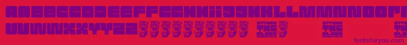 Attack the Block Font – Purple Fonts on Red Background