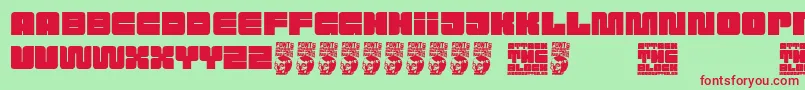 Attack the Block Font – Red Fonts on Green Background