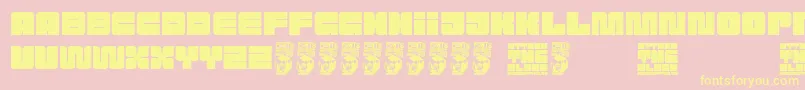 Attack the Block Font – Yellow Fonts on Pink Background