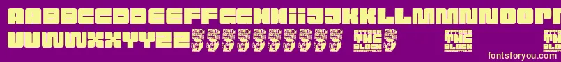 Attack the Block Font – Yellow Fonts on Purple Background