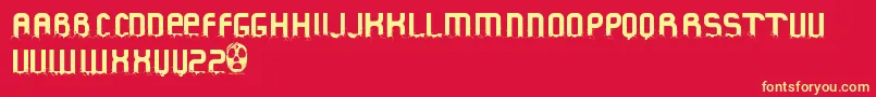 FluidChristmas Font – Yellow Fonts on Red Background