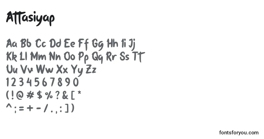 Шрифт Attasiyap – алфавит, цифры, специальные символы