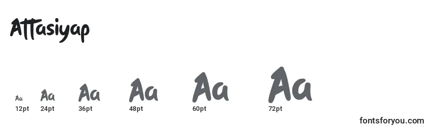 Размеры шрифта Attasiyap