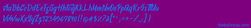 Шрифт Attemptyon – синие шрифты на фиолетовом фоне
