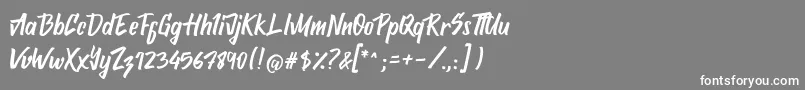 フォントAttemptyon – 灰色の背景に白い文字