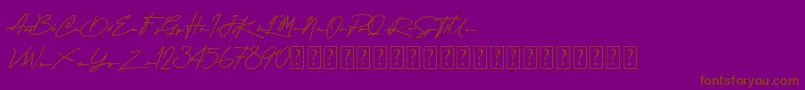 Attention Script Demo Font – Brown Fonts on Purple Background
