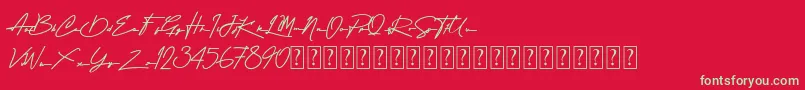 Attention Script Demo Font – Green Fonts on Red Background