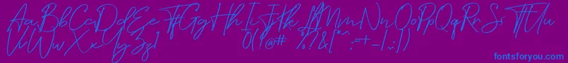 Шрифт Attention – синие шрифты на фиолетовом фоне