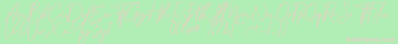 Attention Font – Pink Fonts on Green Background