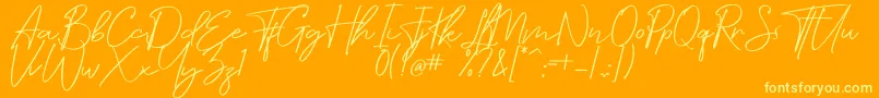 フォントAttention – オレンジの背景に黄色の文字